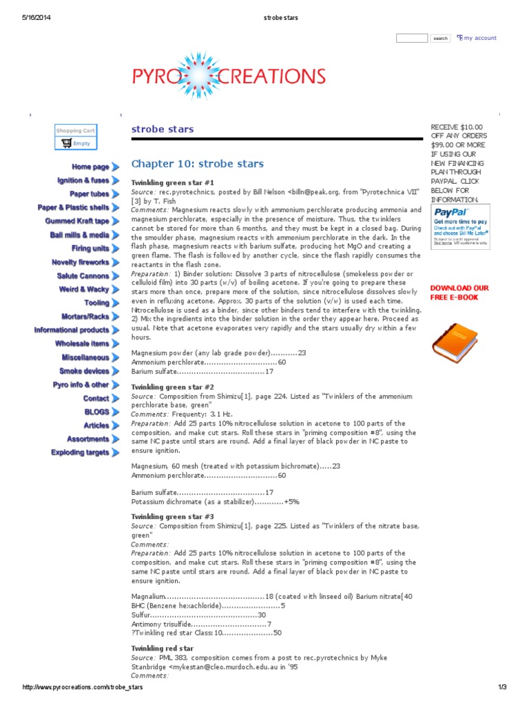 Strobe Stars PDF Explosive Material Gunpowder