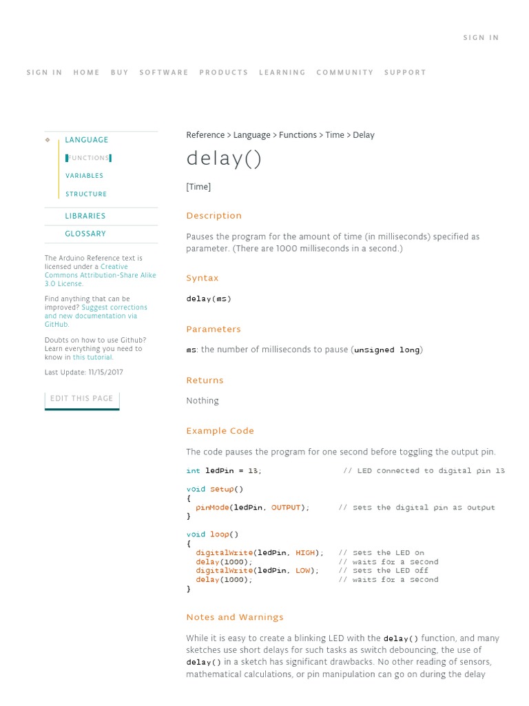 Delay | Download Free PDF | Subroutine | Arduino