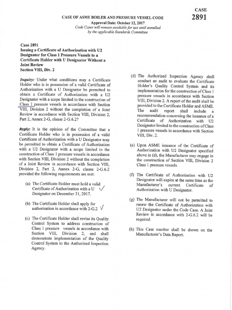 Code Case 2891 | PDF