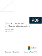 Aritz Recalde - Cultura Comunicacion y Lucha Social en Argentina