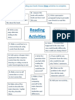 Reading Activities: When Have Finished Reading Your Book Choose Three Activities To Complete