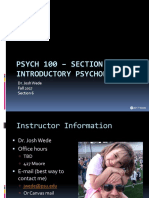 Psych 100 - Section 6: Introductory Psychology: Dr. Josh Wede Fall 2017 Section 6