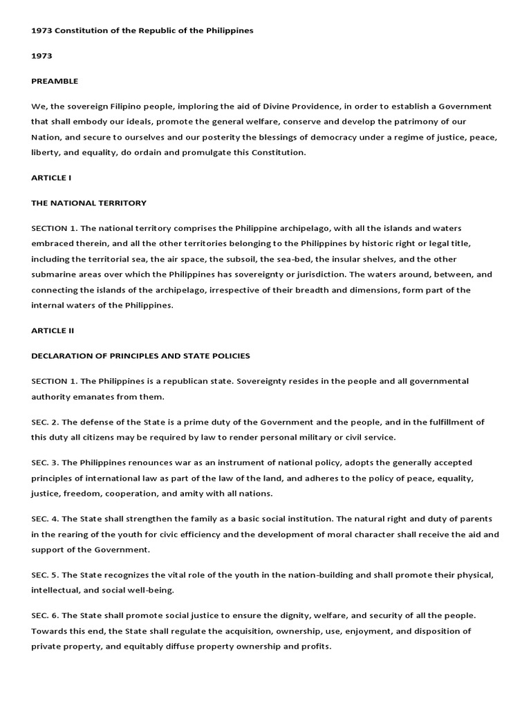 1973 constitution of the republic of the philippines pdf supreme