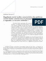 Regulação Social Tardia. Características Das Políticas Sociais Latinoamericanas Na Passagem Entre o Segundo e Terceiro Milênio