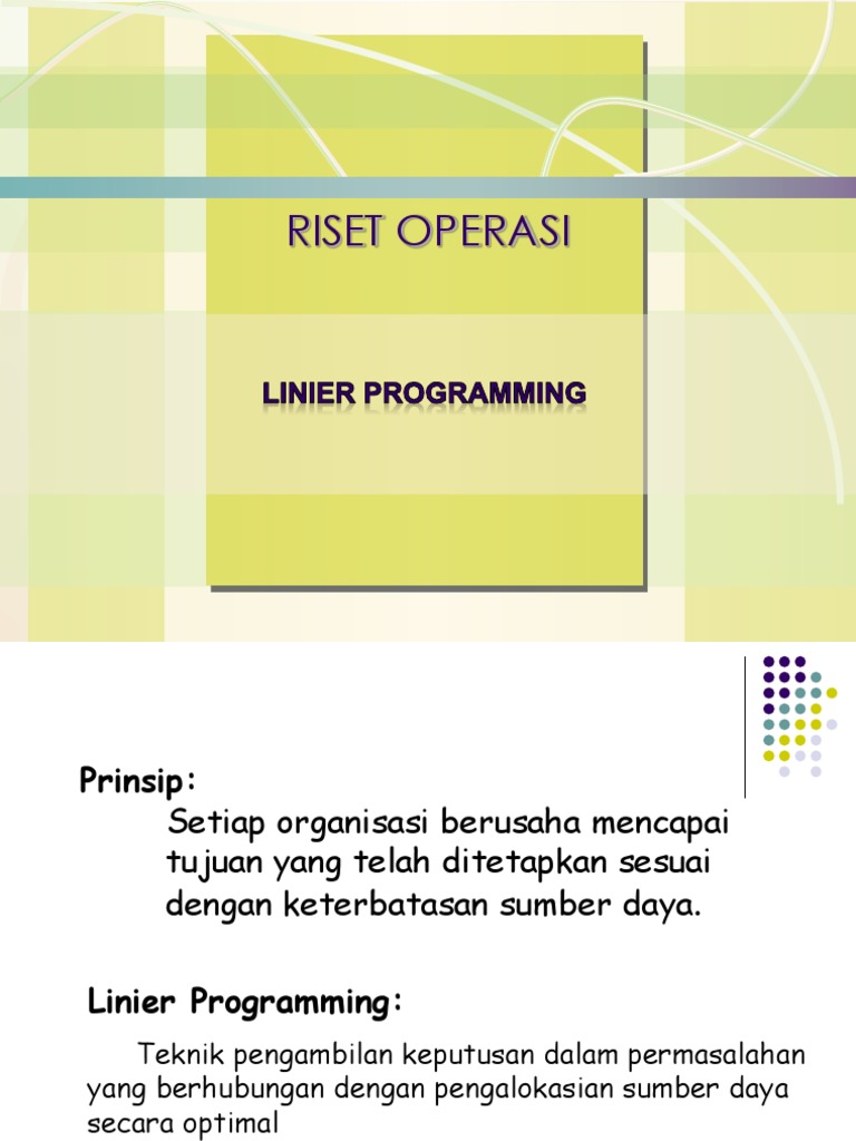 Linear Programming Metode Grafik | PDF
