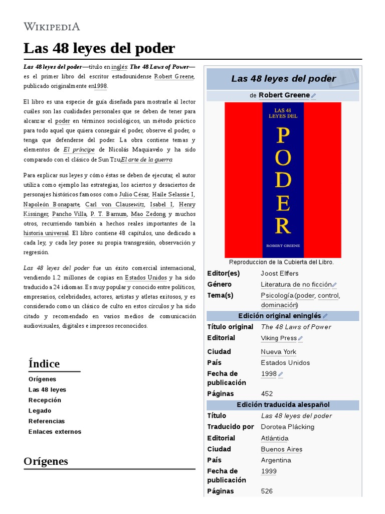 Libro Las 48 Leyes Del Poder Pdf - 1693713438