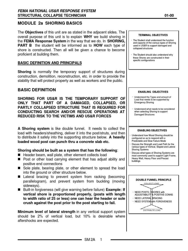 FEMA National Rescue Structural Collapse Shoring PDF | PDF | Framing ...