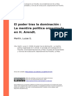 Martin, Lucas G. (2008). El Poder Tras La Dominacion La Mentira Politica Organizada en H. Arendt