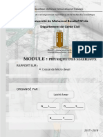 TP L'Essai de Micro Deval 1er Mastre Matériaux