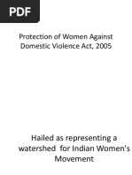 Protection of Women Against Domestic Violence Act, 2005