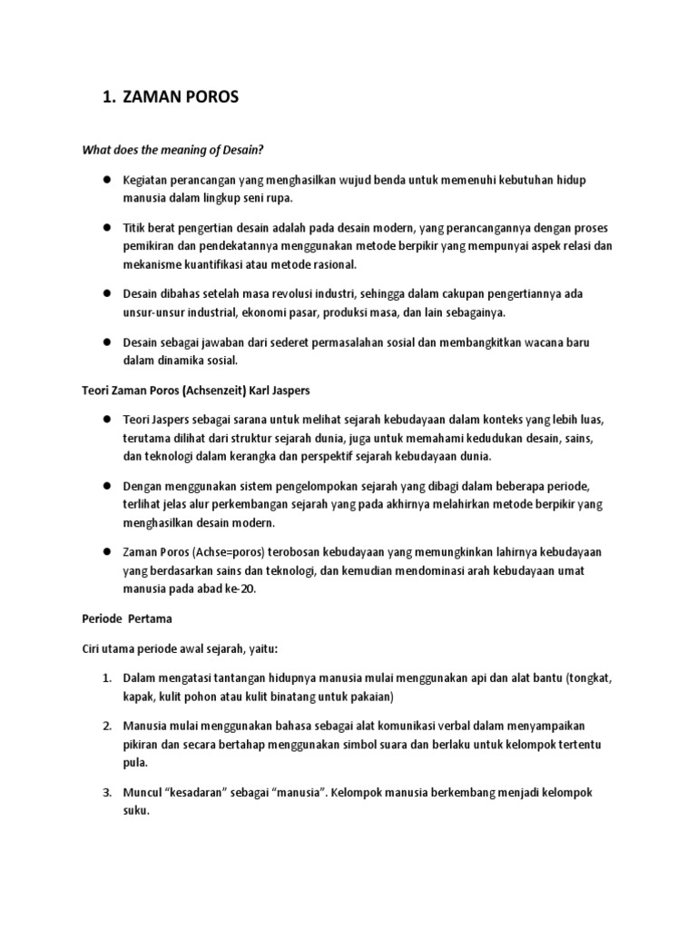 Zaman Poros Word Pdf
