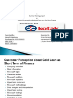 Customer Perception About Gold Loan As Short Term Finance