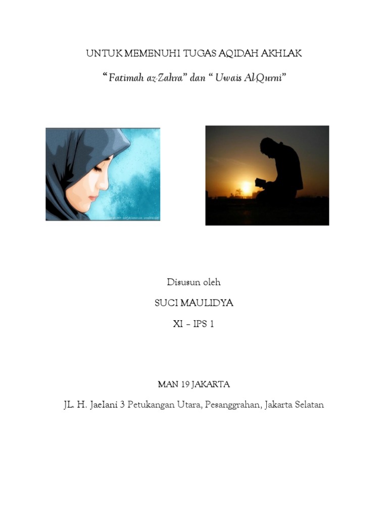 Makalah AQIDAH AKHLAK Fathimah Azzahra