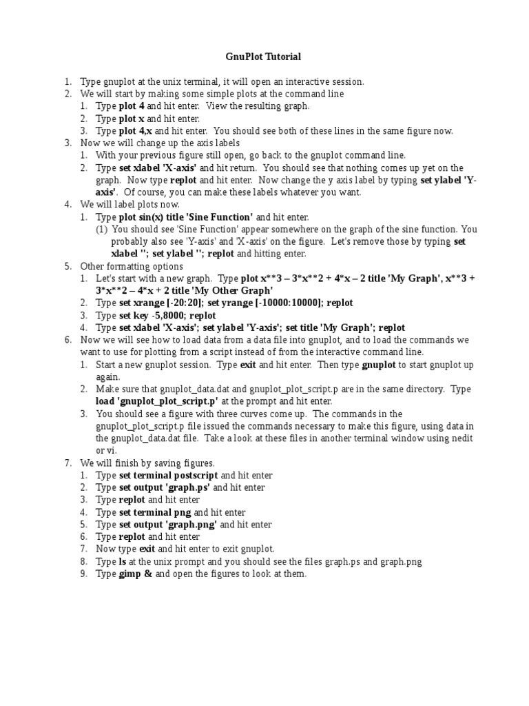 Xmgrace Gnuplot Tutorial PDF | PDF | Cartesian Coordinate System ...