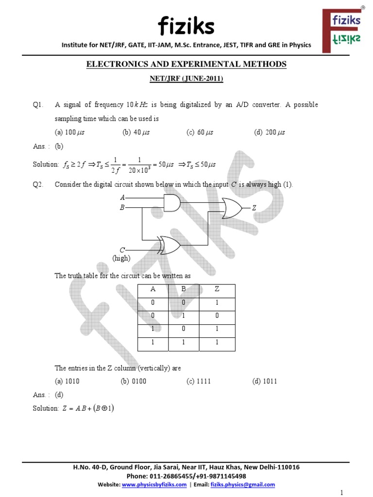 Digital Signal Processing Concepts Explained Through Sample Questions PDF Operational