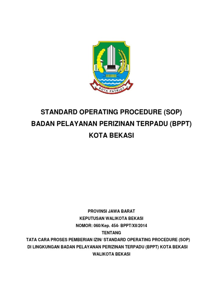 Doc 6 Dasar Hukum Kepwali Bekasi 60 2014 Tata Cara Proses Pemberian