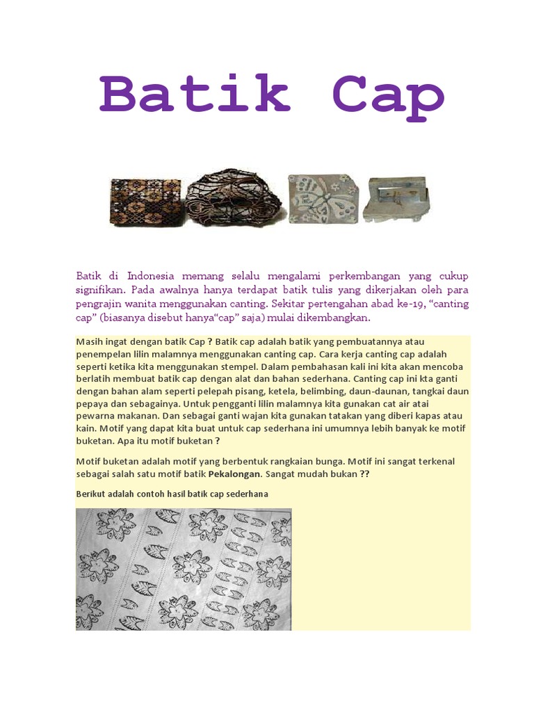  Batik  Cap 