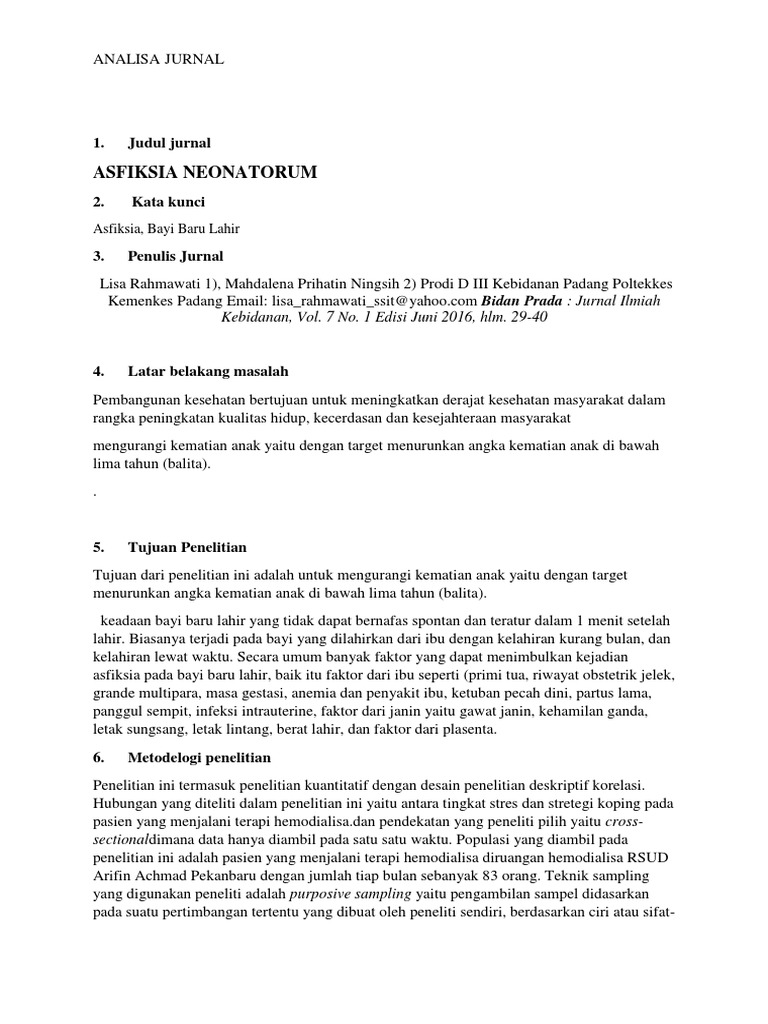 Contoh Analisa Jurnal Pdf