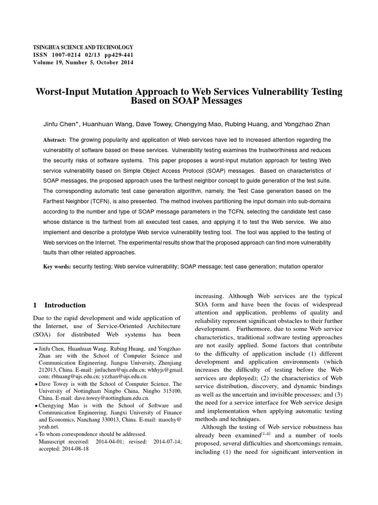 Worst-Input Mutation for SOAP Testing | PDF | Soap | Web Service