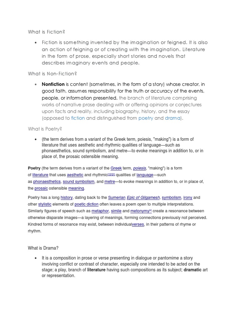 Understanding Fiction and Its Genres | PDF | Non Fiction | Poetry