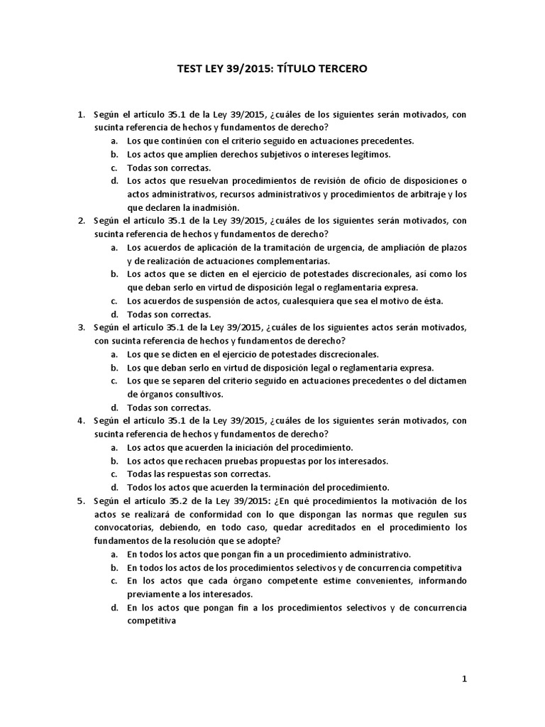 Resumen Y Test Con Respuestas Al Final Temario Comun Ley Estatutaria Gobierno