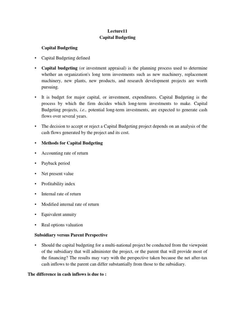 Part 4 Capital Budgeting | PDF | Capital Budgeting | Net Present Value