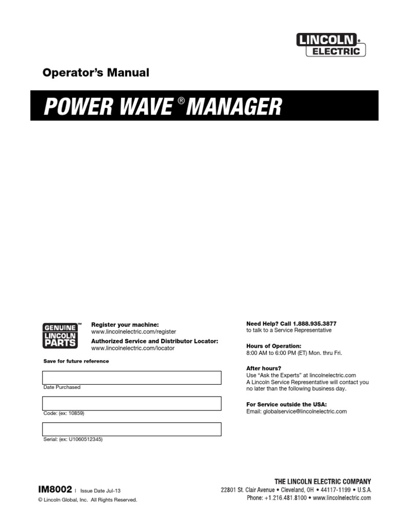 Powerwave Manager PDF Welding Construction