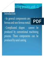 Metal Casting Process Unit - 1