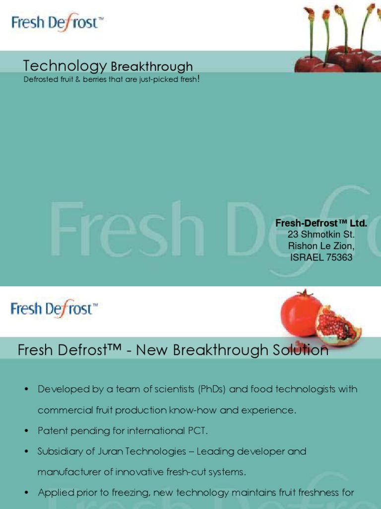 Fresh Defrost New Technology | PDF | Foods | Food And Drink