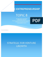 Strategic Entrepreneurship: Topic 8