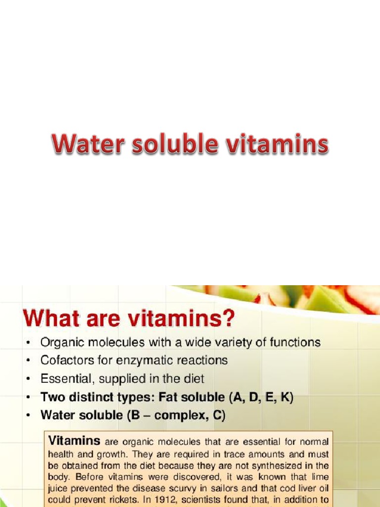 Water Soluble Vitamins Ppt
