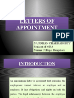 Letters of Appointment