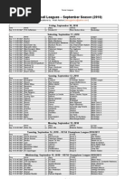 Club Football Leagues - September Season (2010)