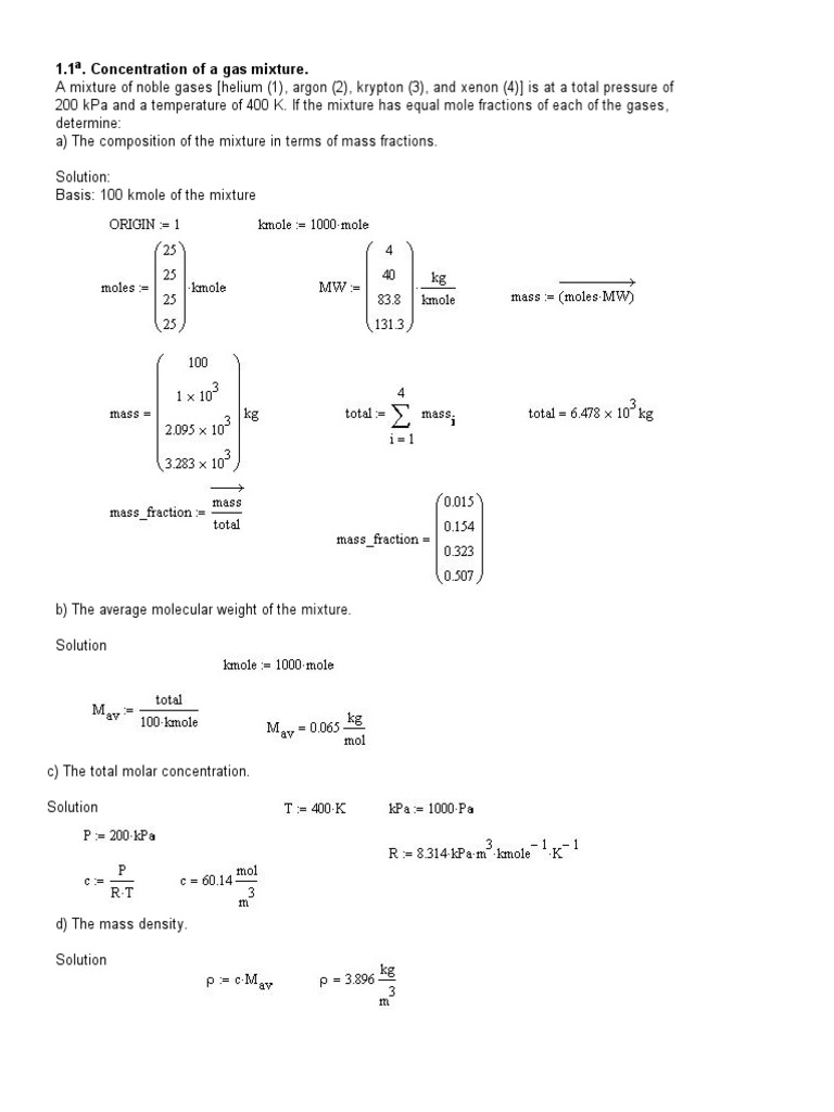 Mass Transfer Operations by Treybal Solution Manual | Density | Solution