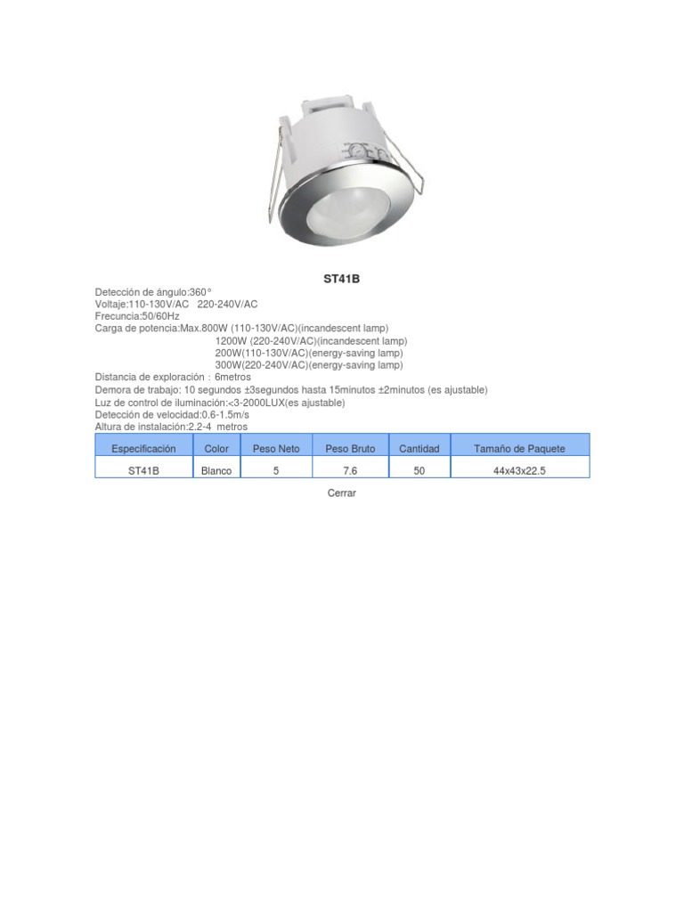 Sensor ST41B: Especificaciones y Uso | PDF