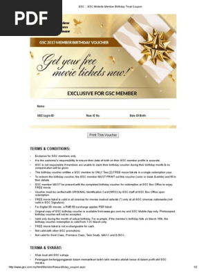 GSC __ GSC Website Member Birthday Treat Coupon
