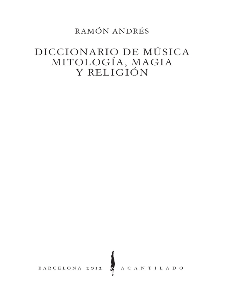 RAMON ANDRES - Extracto Diccionario Mitologia Musica Magia y Religion ...