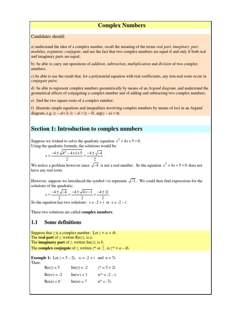 Examples Of Non Real Number