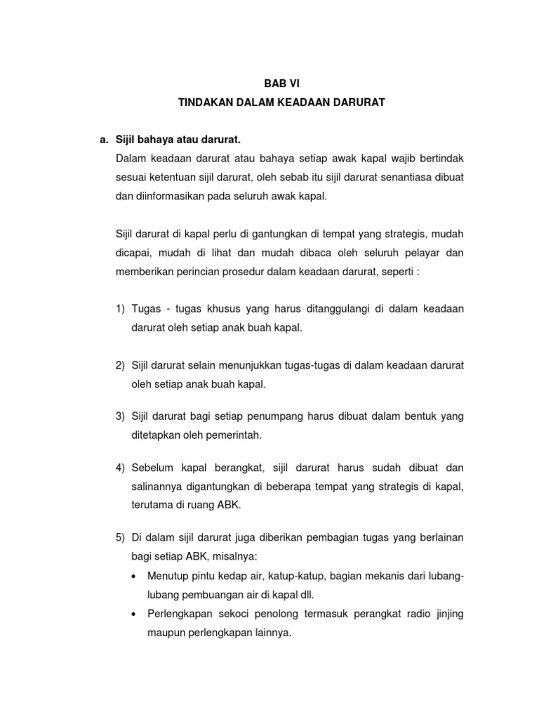 Prosedur Darurat Bab Vi Pdf