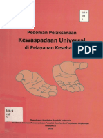 Pedoman Pelaksanaan Kewaspadaan Universal, Depkes 2003 PDF