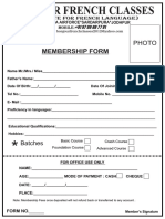 Bonjour French Classes: Membership Form