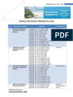 Jadwal Pelatihan Pariwisata 2018