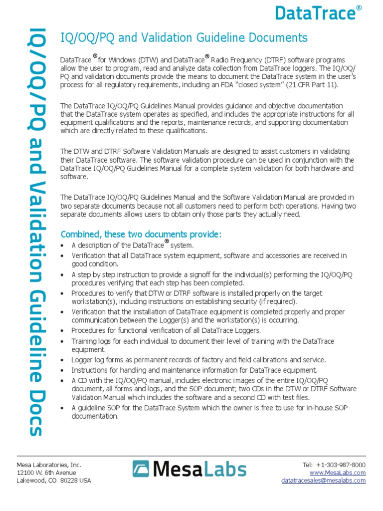 IQ OQ PQ Validation Guideline Documents Verification And Validation