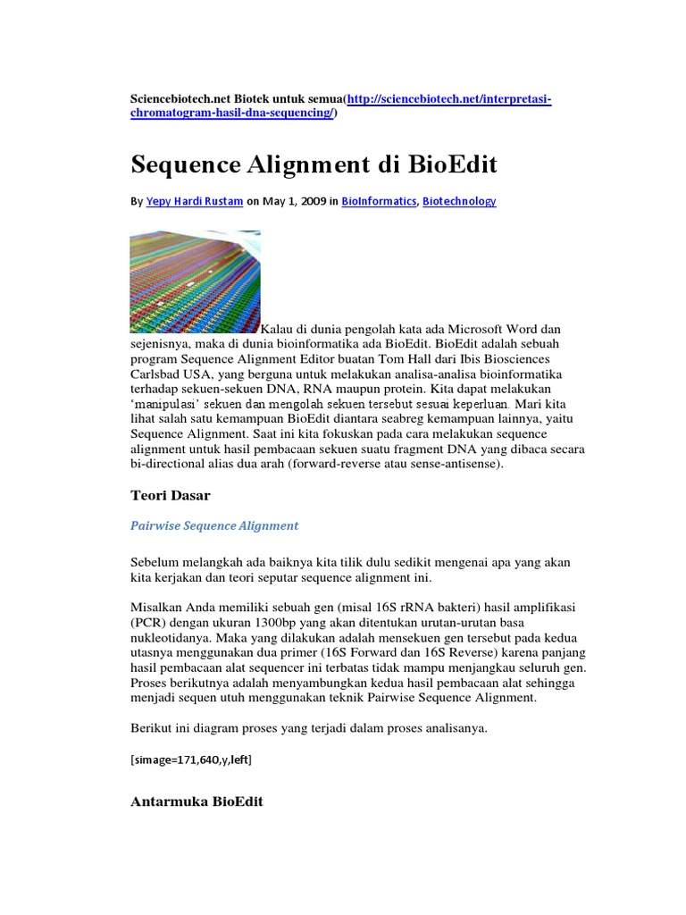 Panduan Sequence Alignment di BioEdit | PDF