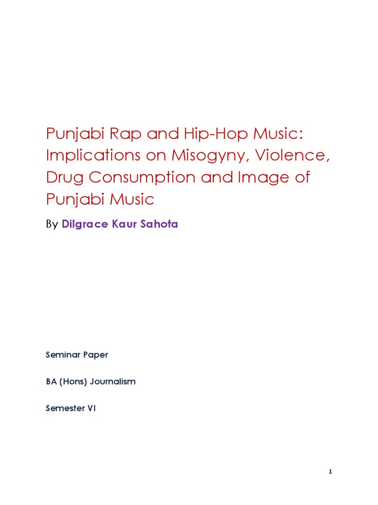 Punjabi Rap's Impact on Society | PDF | Entertainment (General)