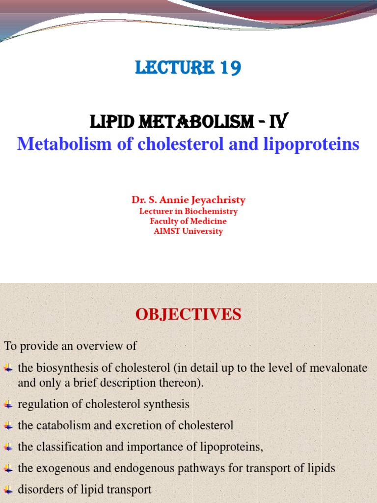 Cholesterol and Lipoprotein Metabolism | PDF | Lipoprotein | Cholesterol