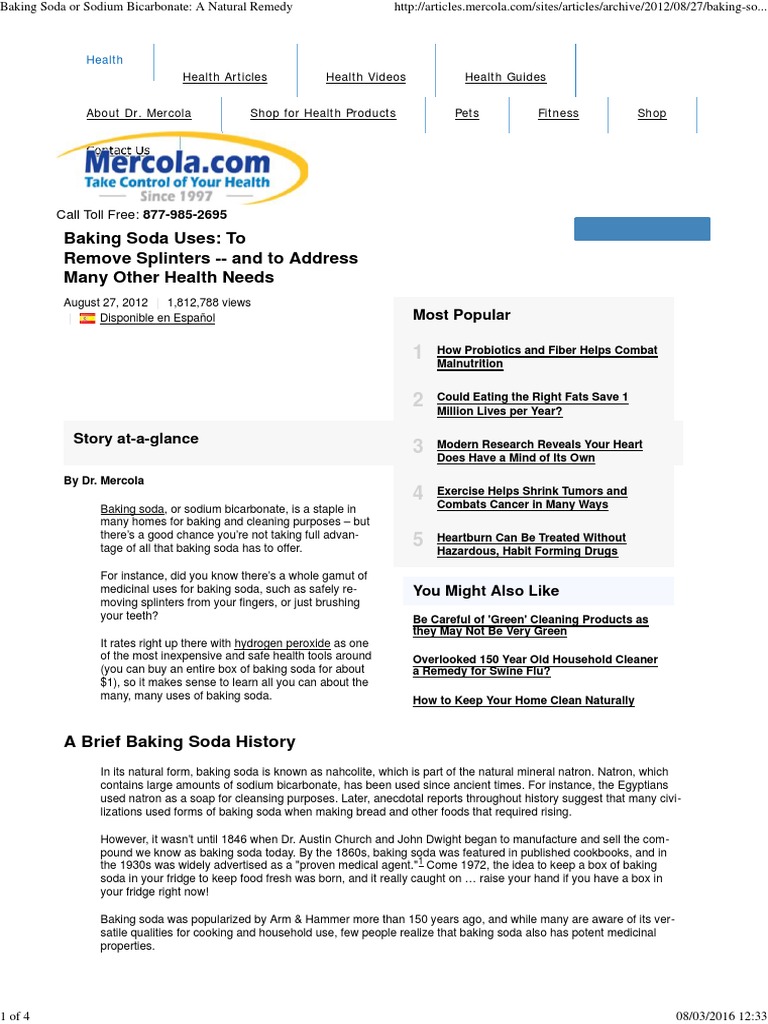 Baking Soda A Natural Remedy Ulcer Pain PDF Sodium Bicarbonate