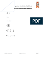 Answers For Multiplication of Matrices