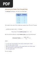 Estimating The Median From Grouped Data