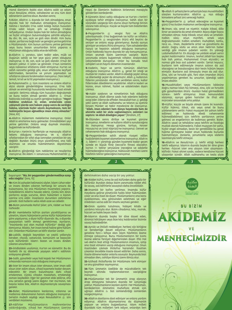 Bu Bizim Akidemiz Ve Menhecimizdir | PDF